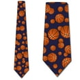 thumbnail image 1 of Basketball Ties Mens Sports Navy Necktie by Three Rooker, 1 of 3