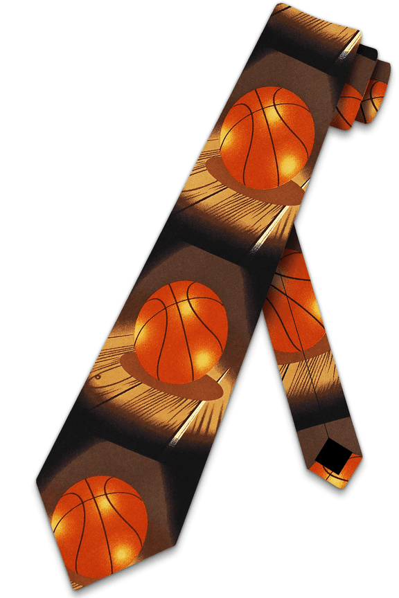 Basketball Ties Mens Sports Necktie Basket Ball Themed Tie by Three Rooker