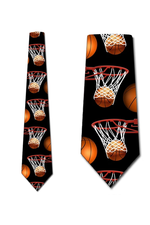 Basketball Ties Mens Sports Necktie by Three Rooker