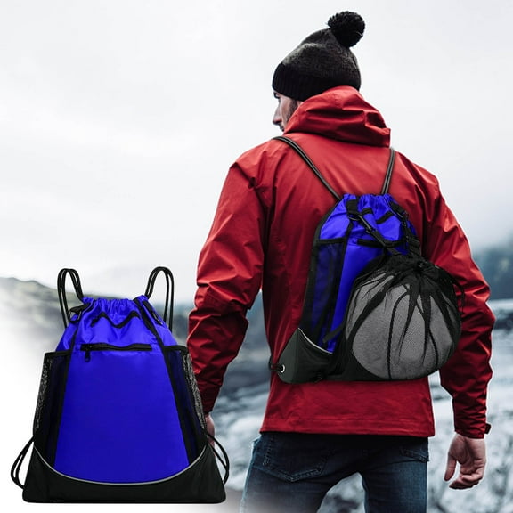 Basketball Training Bag1PC,Multifunctional Sports Backpack with Waterproof Storage Compartment, Front Mesh Ball Pocket & Adjustable Shoulder Straps for Gym Gear & Travel(Blue)