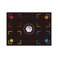 thumbnail image 1 of Basketball Training Mat, Basketball Footstep Training Mat, 2mm Silent Non Slip Rubber Training System Blanket with Point Reminder, Training Pace Ball Control for Home Kids, 1 of 2
