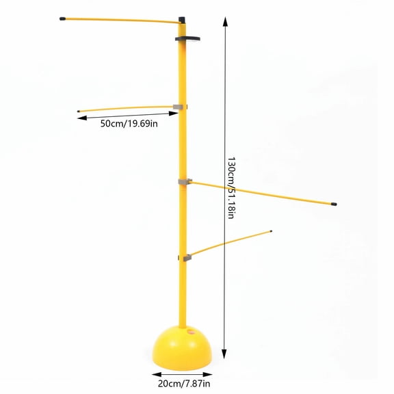 Basketball Training Pole Ball Control Training Lever Dribble Stick with Fan Storage Buckle Yellow Adjustable Height Basketball Dribble Trainer Equipment