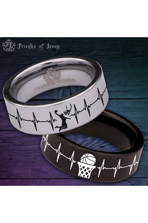 Basketball Tungsten Carbide Ring