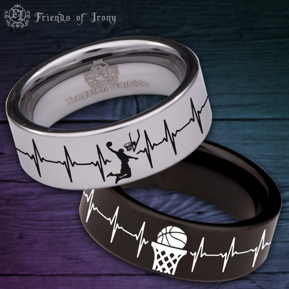 Basketball Tungsten Carbide Ring