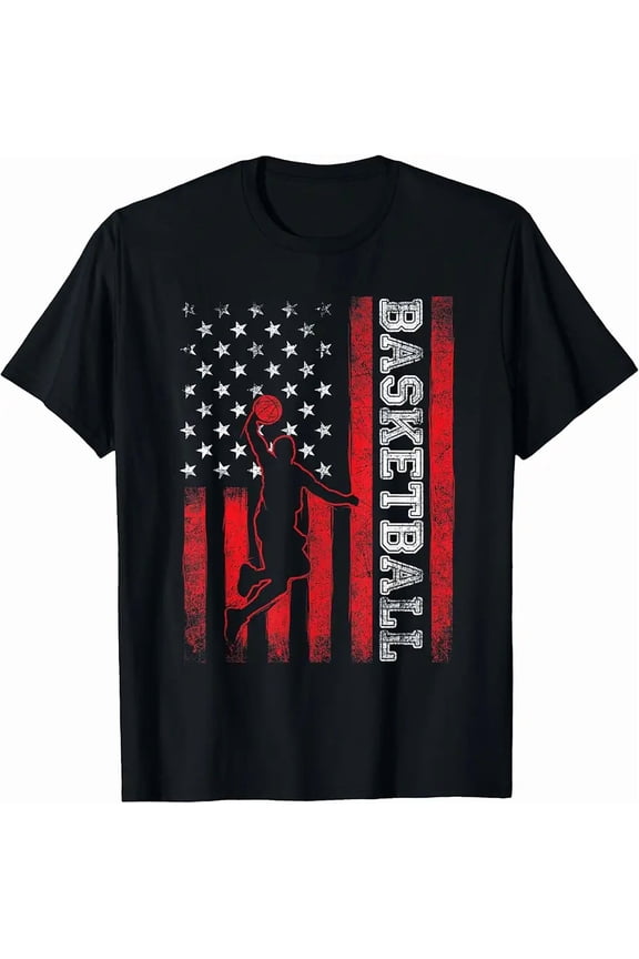 Basketball - USA American Flag Sports Lover Athlete T-Shirt