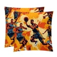 thumbnail image 1 of Basketball Unique Velvet Throw Pillow Covers Set of 2 for Chair Pillow Covers for Various Occasions - 16x16, 18x18, 20x20 Inches - Decorative Pillows Covers with Unique Patterns, 1 of 6