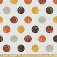 thumbnail image 1 of Ambesonne Basketball Fabric by the Yard Upholstery, Earthen Toned Balls, 3 Yards, Multicolor, 1 of 4