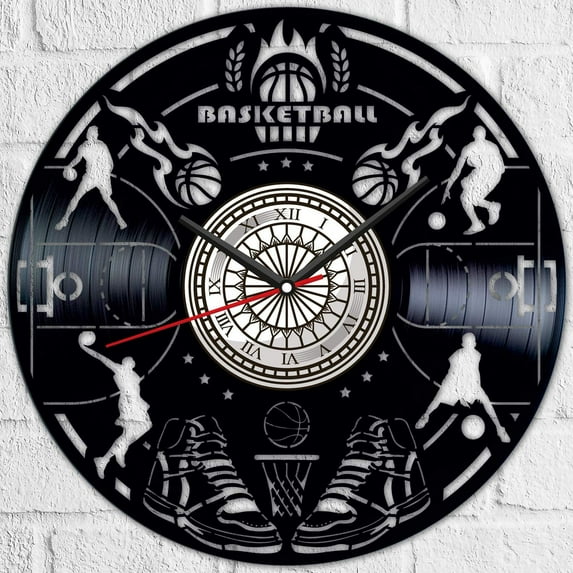 Basketball Vinyl Record Wall Clock Retro style Wall clock Silent Home Decor Unique Art Special Home Accessories Creative Personality Gift