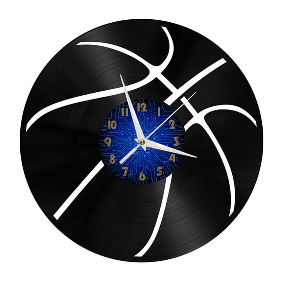 Basketball Vinyl Record Wall Clock for Kitchen Wall Decor Wall Art Gift for Lover Gift Idea for a Best Friend(B)