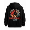 thumbnail image 1 of Basketball Voice hoodies men's long sleeve black Hooded Design, Comfortable Pullover Everyday Styling Breathable stretch fabric aesthetic Casual Unisex hoodie, 1 of 7