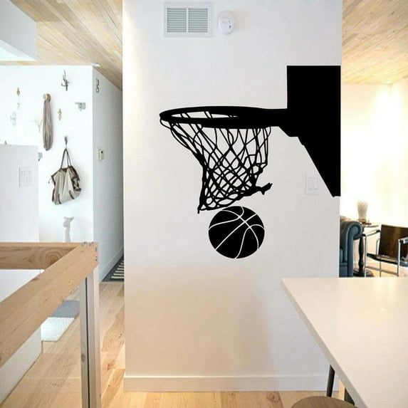 Basketball Wall Decal Hoop Teens Boys Bedroom Stadium Interior Decor Door Window Vinyl Stickers Sports Creatives Wallpaper 57x60cm