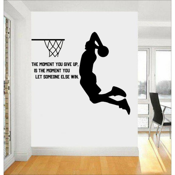 Basketball Wall Stickers Motivational Phrase Art Murals Decals Boys Room Home Decor Removable Living Room Wallpaper Decoration 58x40cm