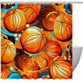 Basketball Waterproof Bathroom Curtain Set with Hooks Printed