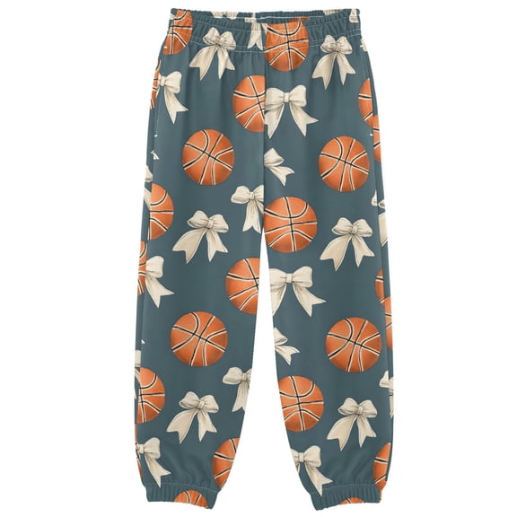 Basketball White Bow Boys Pants Kids Casual Sweatpants Joggers Toddler Sports Pants 3-10 Years