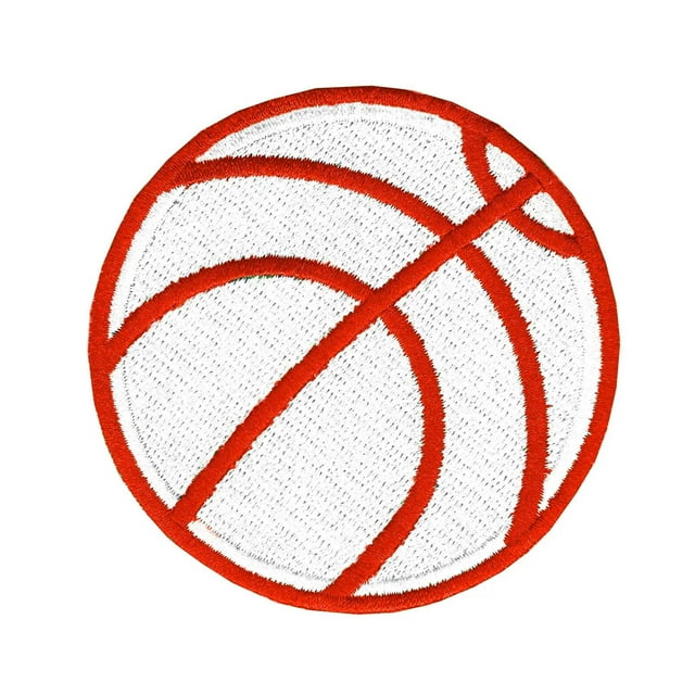 Basketball (White  Red) Iron On Embroidered Patch