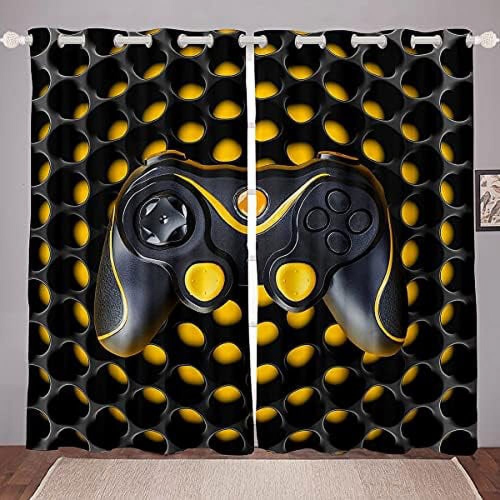 Basketball Window Curtains Black Basketball Pattern Window Drapes for Bedroom Living Room Sports
