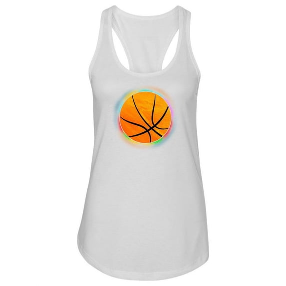 Basketball With Colorful Aura Racerback Tank Women -SPIdeals Designs, Female Medium