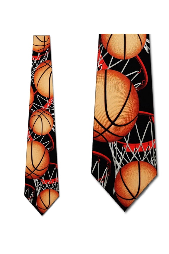 Basketball Zoned (Black) Necktie Mens Tie