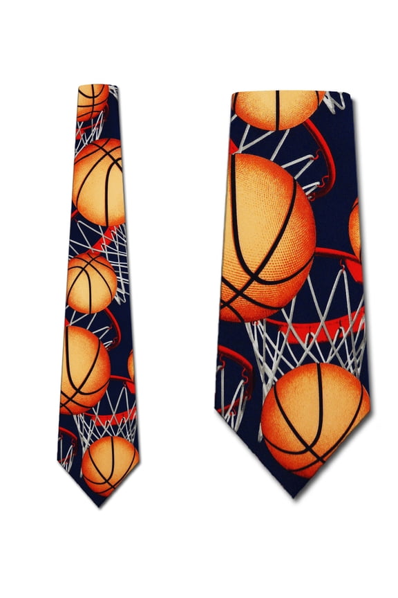Basketball Zoned (Navy) Necktie Mens Tie
