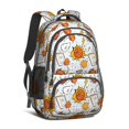 thumbnail image 1 of Basketball and Blast White Pattern Backpack for School, Cute School Bag with Adjustable Shoulder Straps and Padded Back, 16.9"x12.6"x5.9", 1 of 5