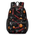 thumbnail image 1 of Basketball and Hoop Black Pattern 17" School Backpacks for Teens,Waterproof Oxford Fabric,S-Shape Padded Straps for School,Travel,Hiking,Camping, 1 of 6