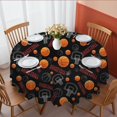 thumbnail image 1 of Basketball and Hoop Black Pattern Round Tablecloth 60"x60", Wrinkle Resistant Wipeable Table Cover for Kitchen Dining Room Picnic Patio and Party, 1 of 6