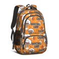 thumbnail image 1 of Basketball and Hoop Orange Pattern Backpack for School, Cute School Bag with Adjustable Shoulder Straps and Padded Back, 16.9"x12.6"x5.9", 1 of 5
