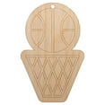 thumbnail image 1 of Basketball and Hoop Wood Holiday Christmas Tree Ornament Unfinished DIY Pre-Drilled Craft, 1 of 7