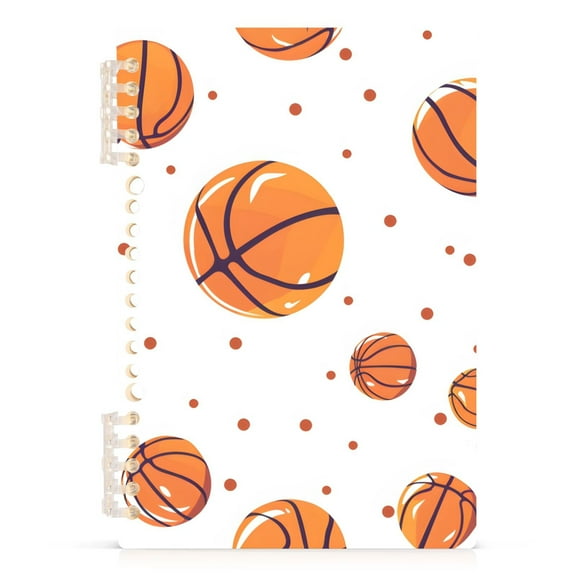 Basketball and Polka Dots Spiral Journal Notebook College Ruled Notebook 8.3" x 5.7" A5 Lined Thick Paper Page