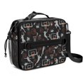 thumbnail image 1 of Basketball and Splash Black Pattern Insulated Lunch Bag with Shoulder Strap and Bottle Holder,Bento School Lunch Bag Box,11x9.5x3.5 Inches, 1 of 5