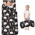 thumbnail image 1 of Basketball and Splash Black Pattern Teens Toddler Nap Mat with Pillow, Sleeping Mat Bag for Preschool Daycare 59"x22", 1 of 6