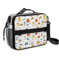 thumbnail image 1 of Basketball and Trophy White Pattern Insulated Lunch Bag with Shoulder Strap and Bottle Holder,Bento School Lunch Bag Box,11x9.5x3.5 Inches, 1 of 5