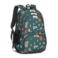 thumbnail image 1 of Basketball and Whistle Teal Pattern Cute School Backpack Bag with Padded Back and Adjustable Shoulder Straps 16.9 X 12.6 X 5.9 Inches, 1 of 5