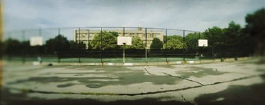 Basketball court in a public park McCarran Park Greenpoint Brooklyn New York City New York State USA Canvas Art - Panoramic Images (15 x 6)