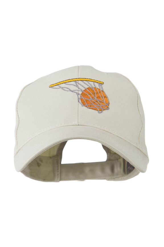 Basketball in Net Embroidered Cap - Stone OSFM