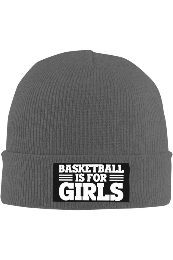 Basketball is for Girls Cuffed Beanie Hat Winter Warm Soft Acrylic Men's Knit Hats Skull Cap