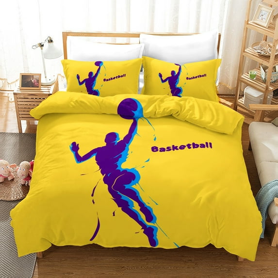 Basketball pattern bedding 3D Digital Printing Basketball Sport bed sheet set duvet cover set bedding set