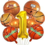 Basketball theme balloon 1st birthday party supplies with Basketball Balloon Orange star balloon Boy baby shower decoration Birthday party decorations