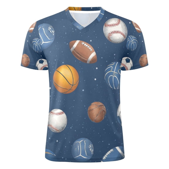 Basketballs Footballs Rugby Baseballs Sports Men's Sports Jerseys Athletic T-Shirt Football Referee Short Sleeves Shirt M