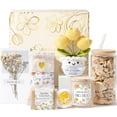 thumbnail image 1 of Baskets for Women, 8 Pcs Self Care Package Get Well Soon Gift, Thinking of You Inspirational Sympathy Spa Gift Basket with 16oz Glass Cup, Presents for Mother's Day, Birthday Gifts, Beige, 1 of 9