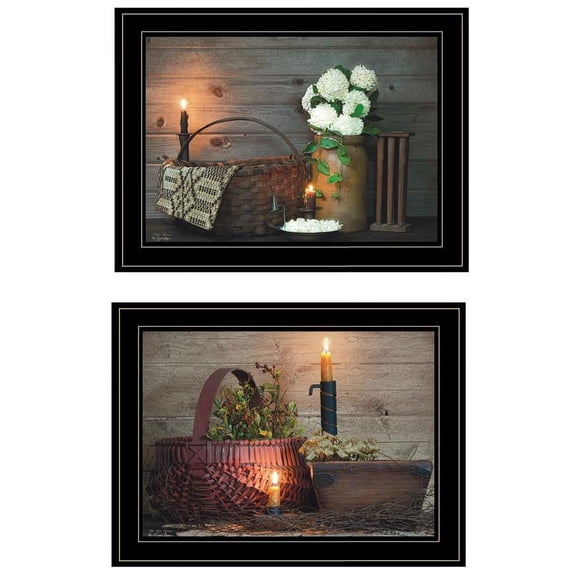 Trendy Decor 4U Baskets And Flowers Framed Wall Art VBOY389-704G