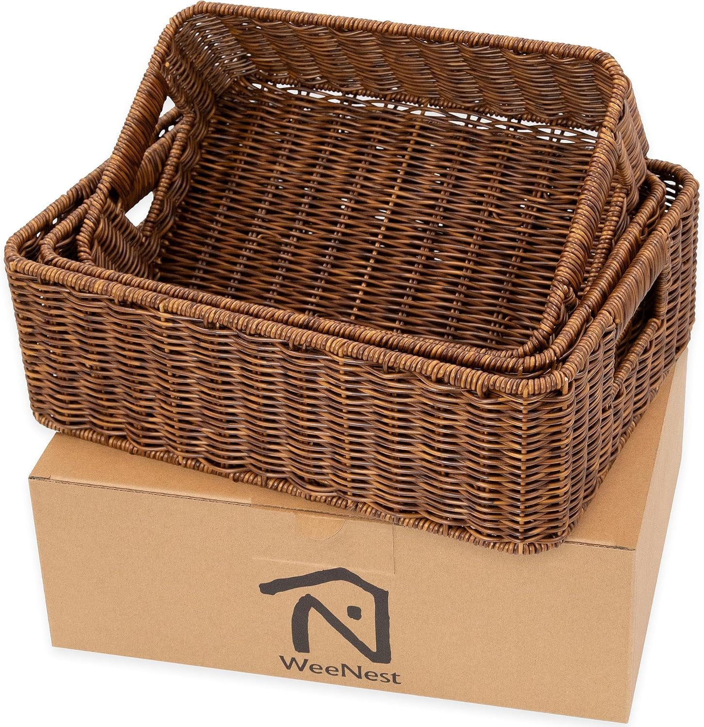 Baskets for Organizing, Undershelf Wicker Storage, Hand Woven Organizer ...