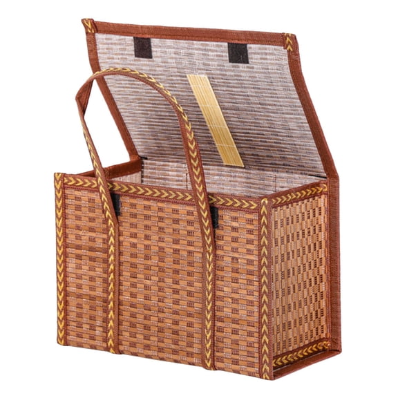 UEETEK Foldable Bamboo Egg Basket Multi Functional Portable Storage Basket for Home