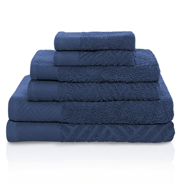 Blue Nile Mills 6 Piece Solid Decorative Cotton Towel Set - 2