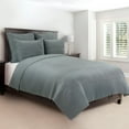 thumbnail image 1 of Basketweave Jadeite Solid Gray Full/Queen 3 Piece Quilt Set, 1 of 5
