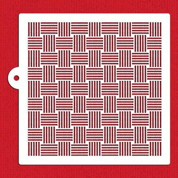 Basketweave Miniprint Cake Stencil by Designer Stencils