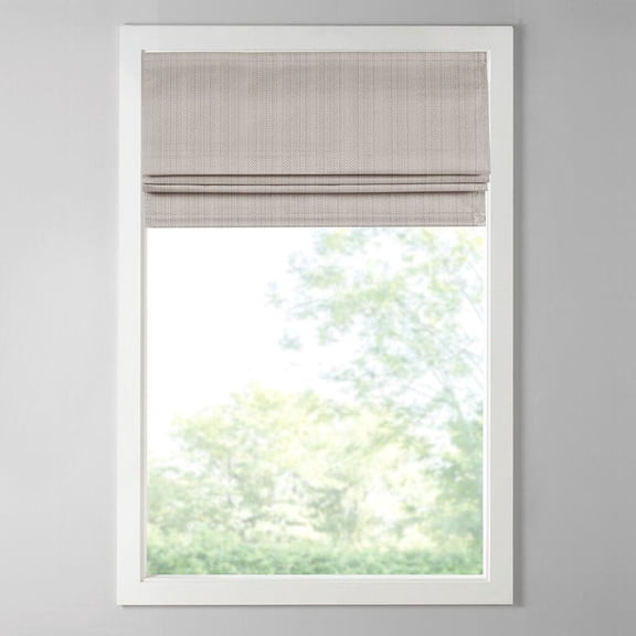 23" X 64" Taupe Basketweave Roman Shade - Cordless Room Darkening, Thermal Insulated, Oeko-Tex Certified