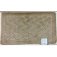 thumbnail image 1 of Basketweave Sculptured Bathroom Rug with Non Skid Back, 18" x 30", Beige, 1 of 2