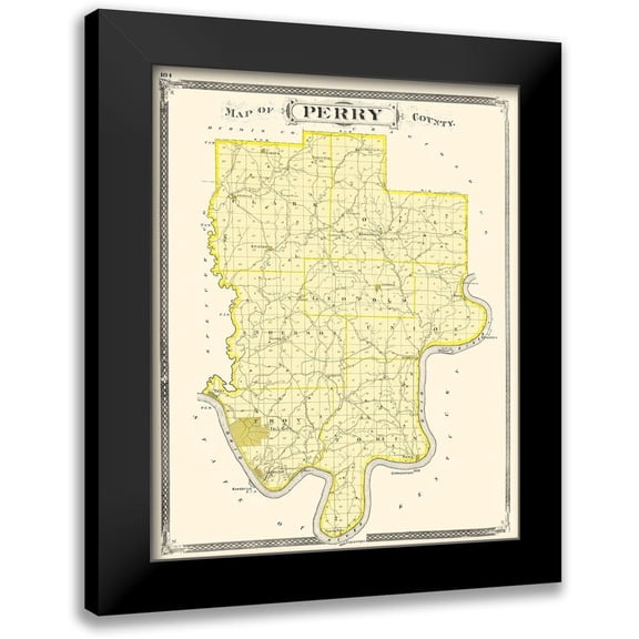 Baskin 12x14 Black Modern Framed Museum Art Print Titled - Perry Indiana - Baskin 1876