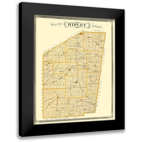 Baskin 12x14 Black Modern Framed Museum Art Print Titled - Ripley Indiana - Baskin 1876